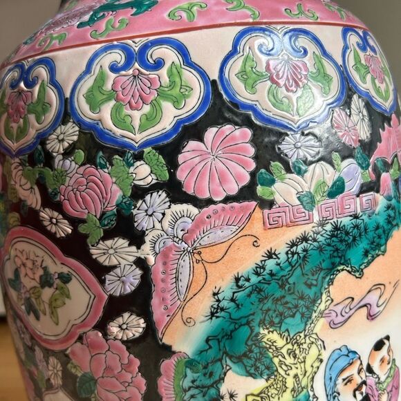 Antique 24" Chinese Famille Rose Large Porcelain Vase 24" Tall - Picture 16 of 16